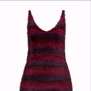 savage x fenty stripped fuzzy dress